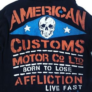 Affliction American Customs Mens XL Black Hoodie